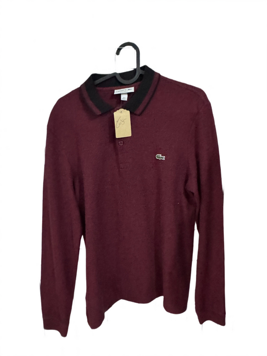 Polo manches longues Lacoste Bordeaux - S