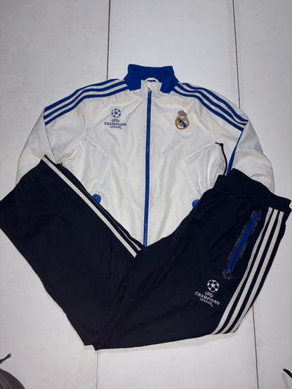 Survêtement Adidas Real Madrid CF Blanc & Bleu – XS